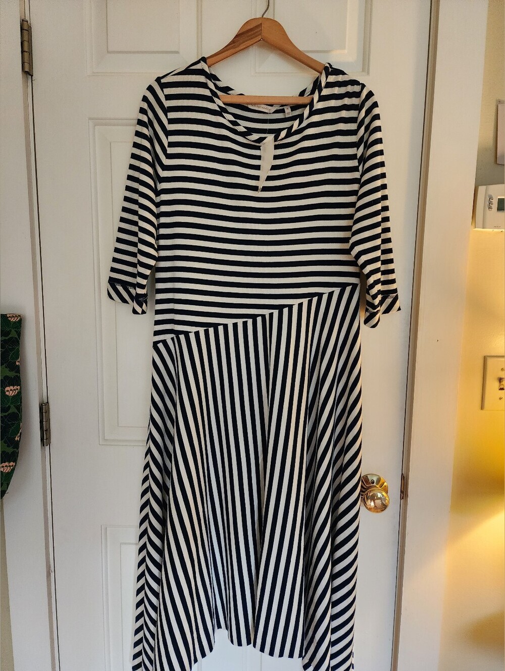 Soft Surrondings Vivianna Midi Dress Navy&white Size Xl New W/tags Nautical